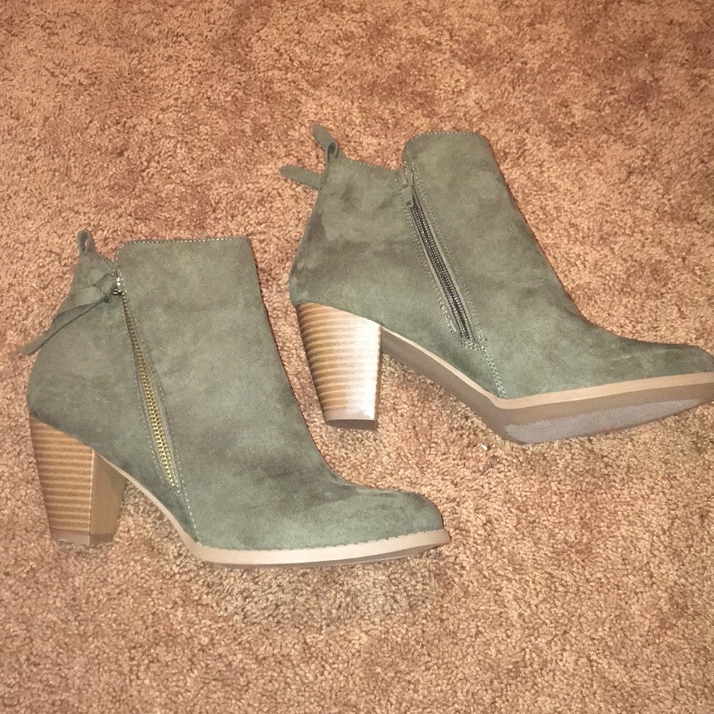 Olive Green Ankle Boots
